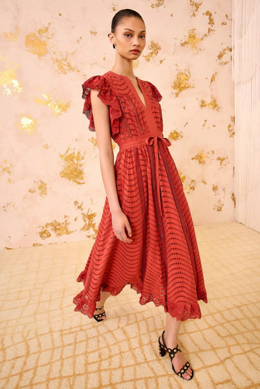 Olga Flutter Sleeve Midi Dress-Dresses-Ulla Johnson-Debs Boutique